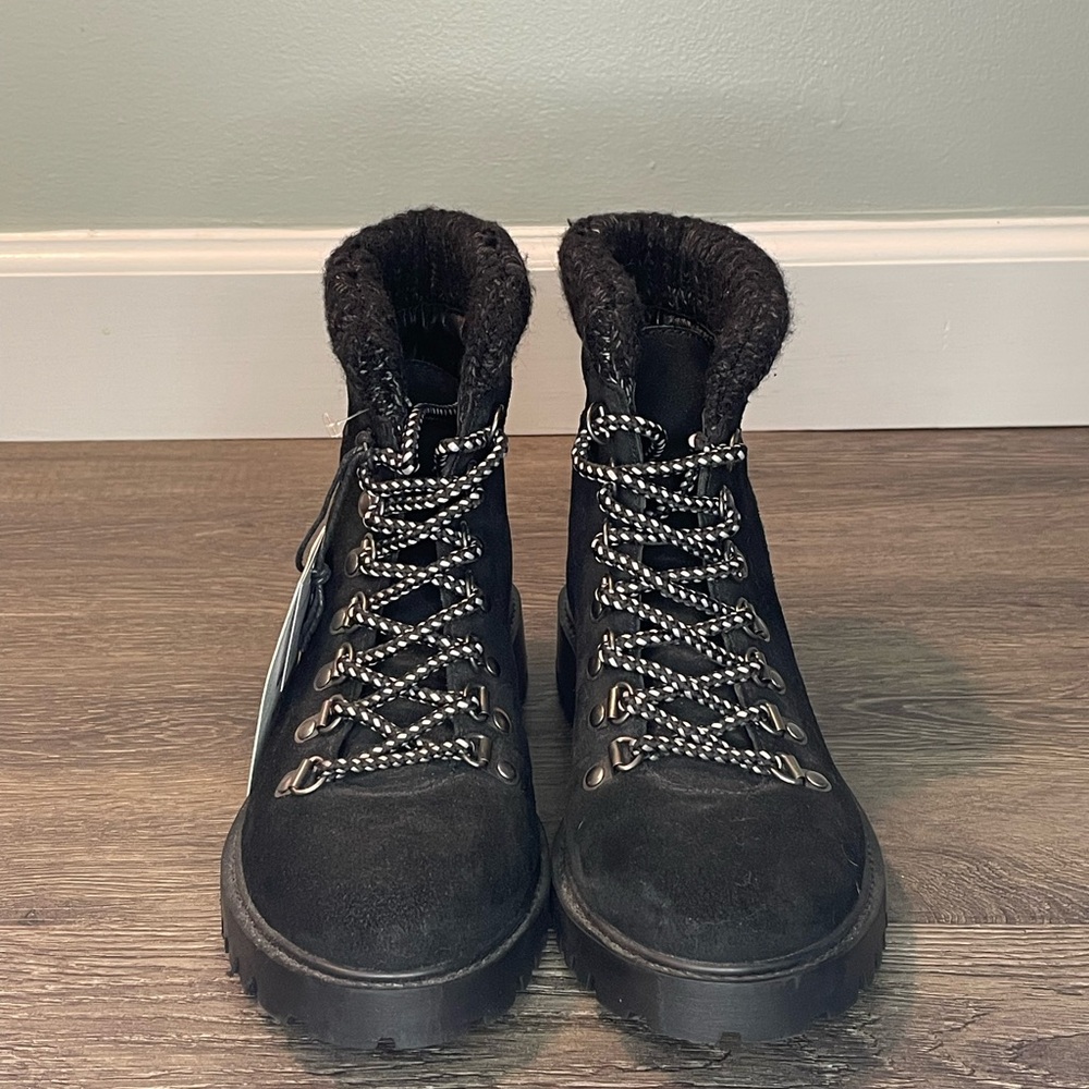 Cleo + Wolf Combat Moto Boots with Rugged Sole